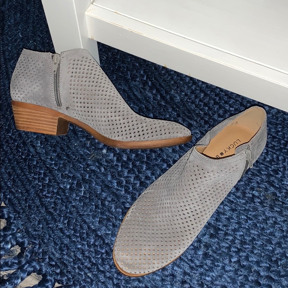 Never Worn Suede Lucky Brand Booties